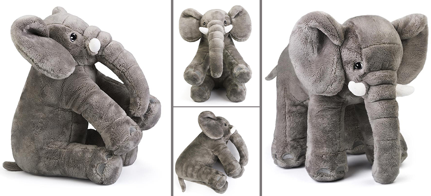 The Detailed Look of fluffy elephant plush toy