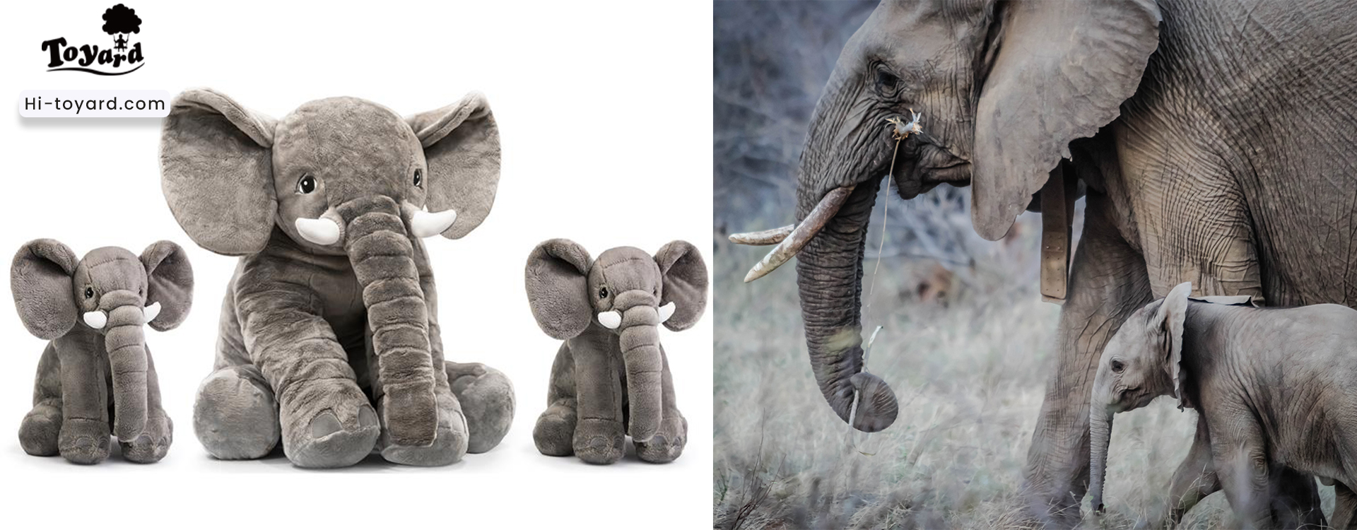 Toyard elephant stuffed animals to raise awareness of elephant conservation 