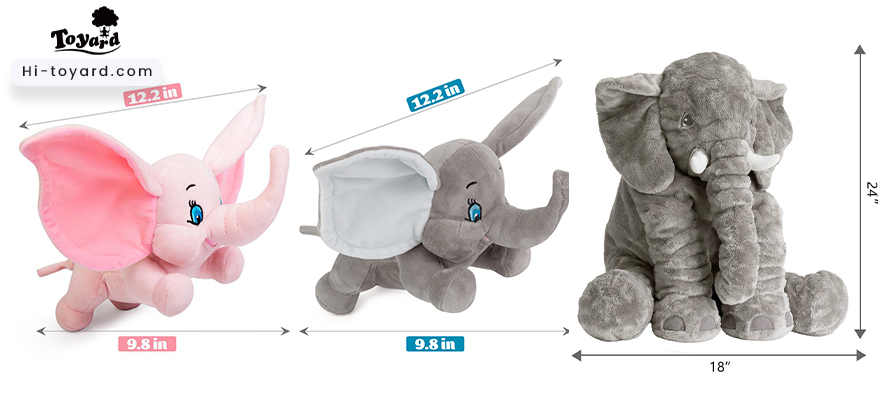 Toyard wholesale different size elephant custom plushies for customer choice