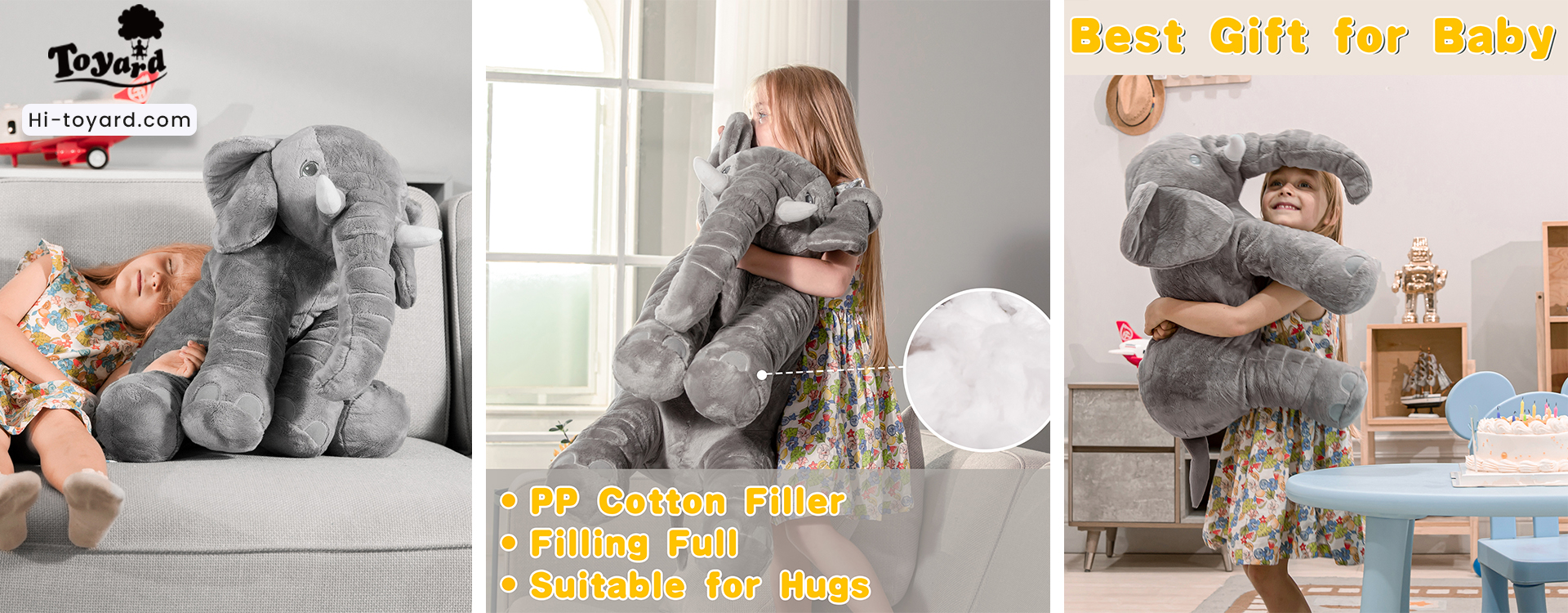 big elephant plush toy for kid Age six and up