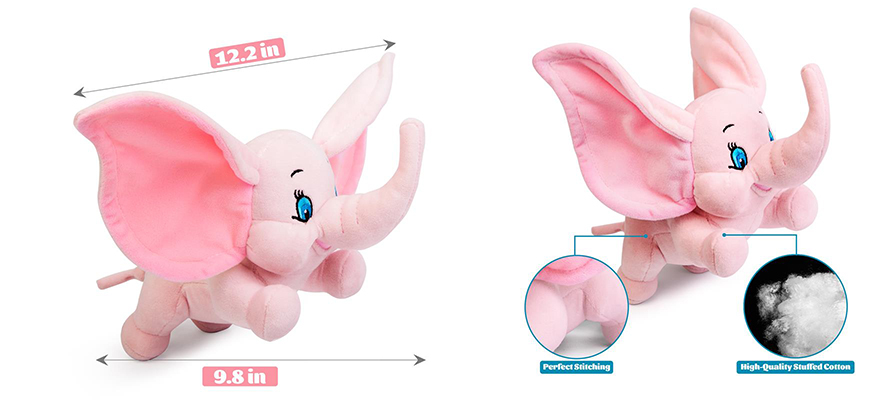 customer First Impression of pink elephant plush toy