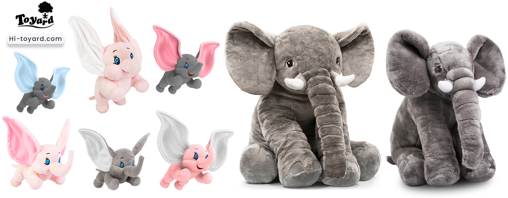differnet size and color of best plush elephant toys