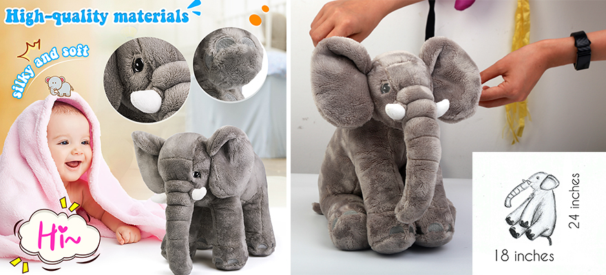 high quality soft plush elephant in size