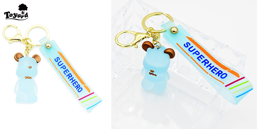 light blue bear keychain for bag pendant