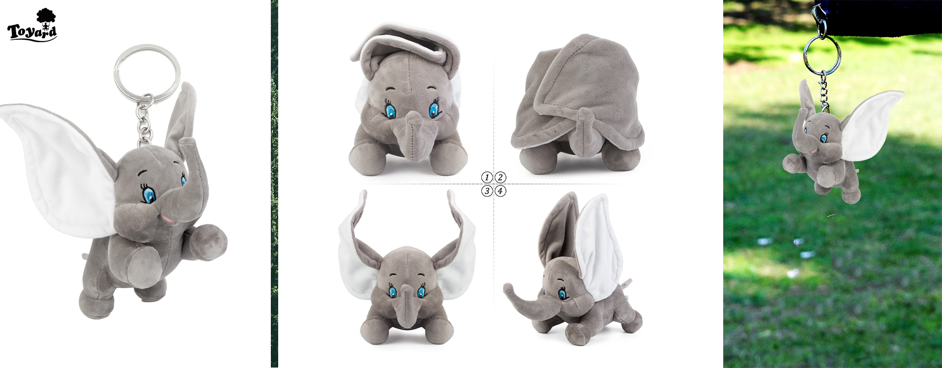 a cute and lovely stuffed elephant keychains