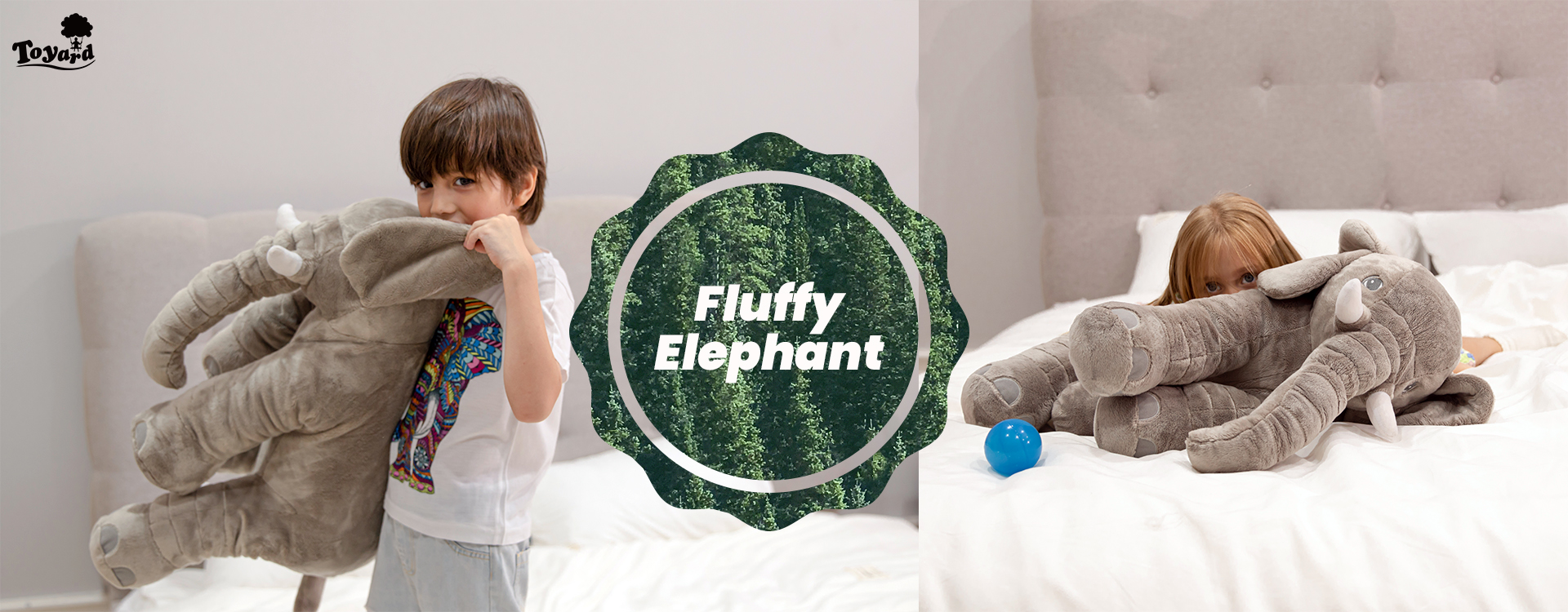 big grey elephant teddy play with boys and girls