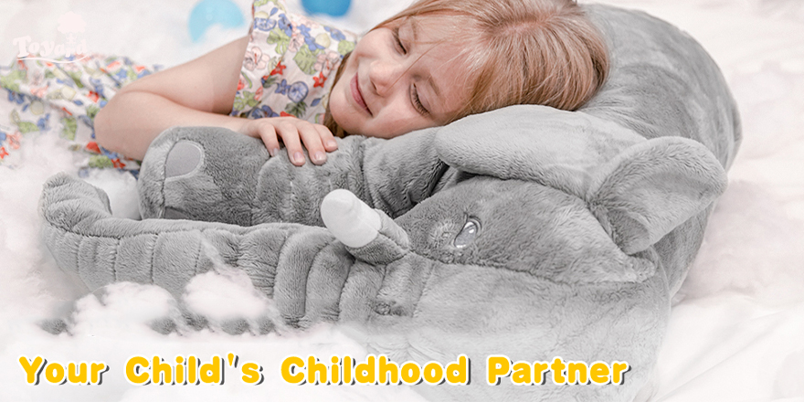 elephant bedtime pillow stay with childs