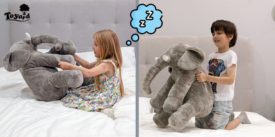 kids have a good experience of Bedtime pillow elephants