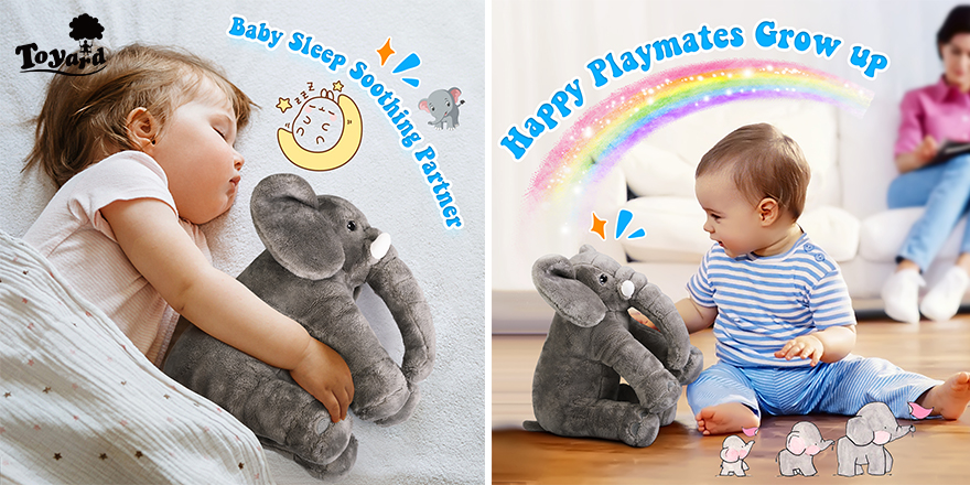 plush elephants give childs a happy playmates grow up