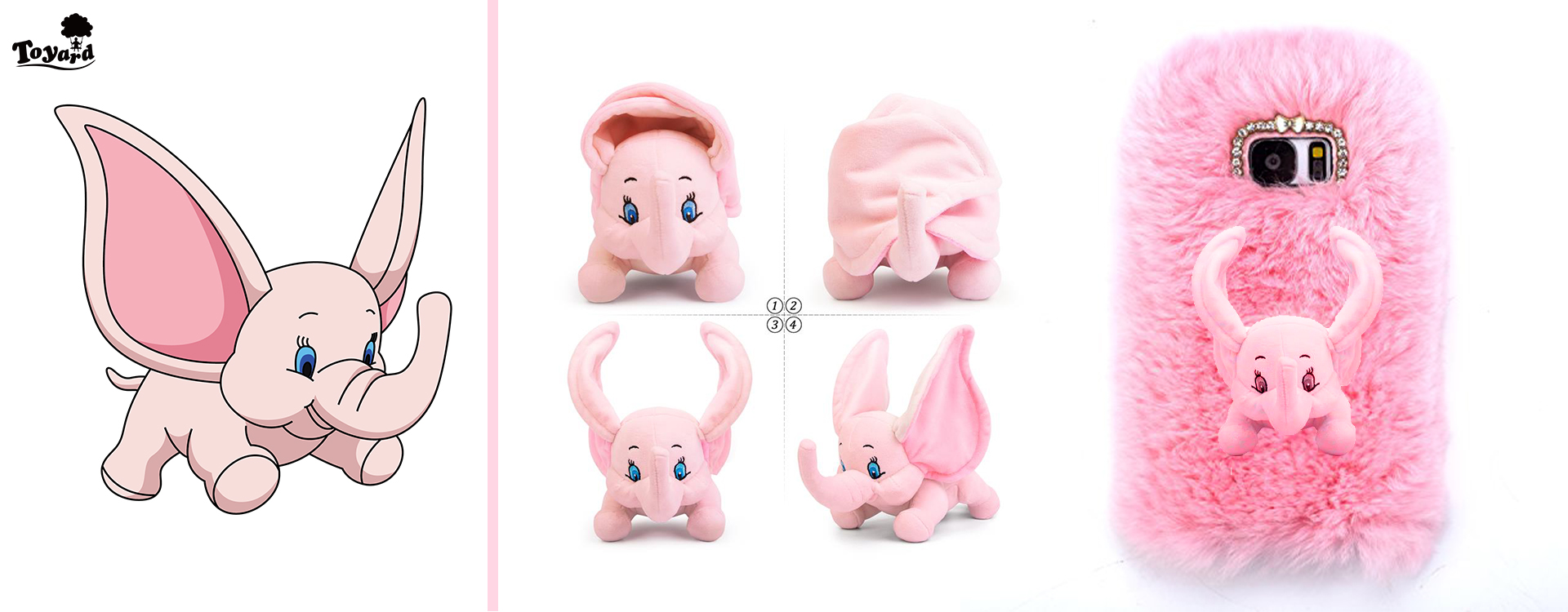 promotional manufacturer make pink elephant and protective case