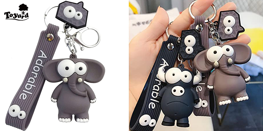 soft PVC keychain design in elephant character