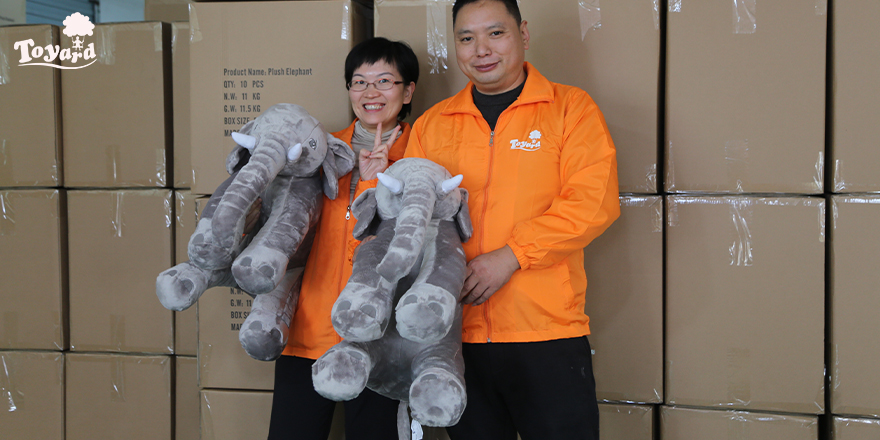 stuffed elephant animal have special relation with people